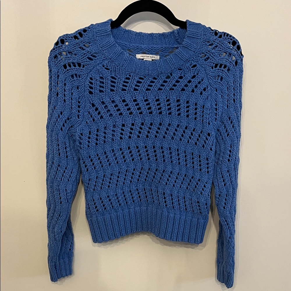 American Eagle Outfitters Textured Blue Sweater